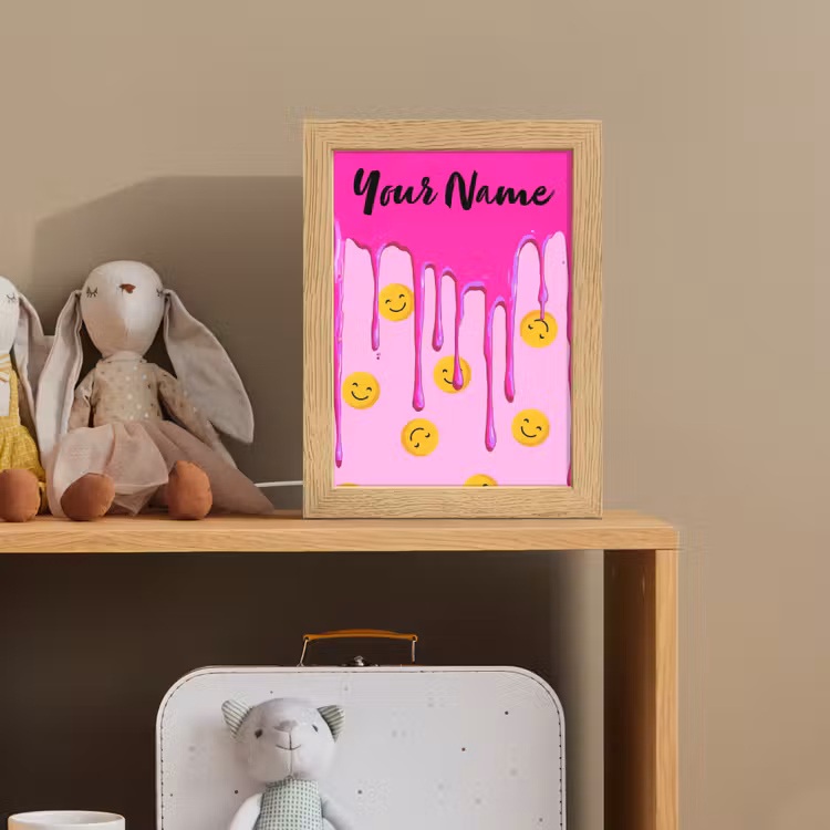 Smiley - Roze - Glazuur Light Box met kabel (Kinderlampje) klein -sfeer2_kind