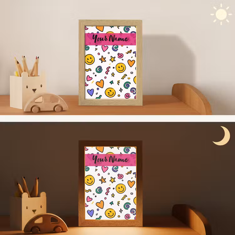 Smileys - Pictogrammen - Kleurrijk Light Box met kabel (Kinderlampje) klein -sfeer3_kind