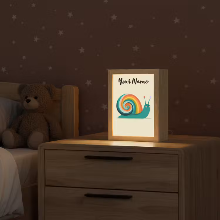 Slak - Regenboogschild - Groen Light Box met kabel (Kinderlampje) klein -sfeer1_kind
