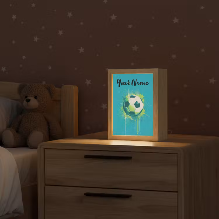 Voetbal - Abstract - Verfspatten - Groen Light Box met kabel (Kinderlampje) klein -sfeer1_kind