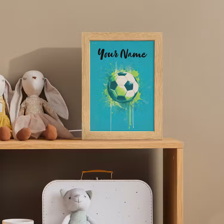 Voetbal - Abstract - Verfspatten - Groen Light Box met kabel (Kinderlampje) klein -sfeer2_kind