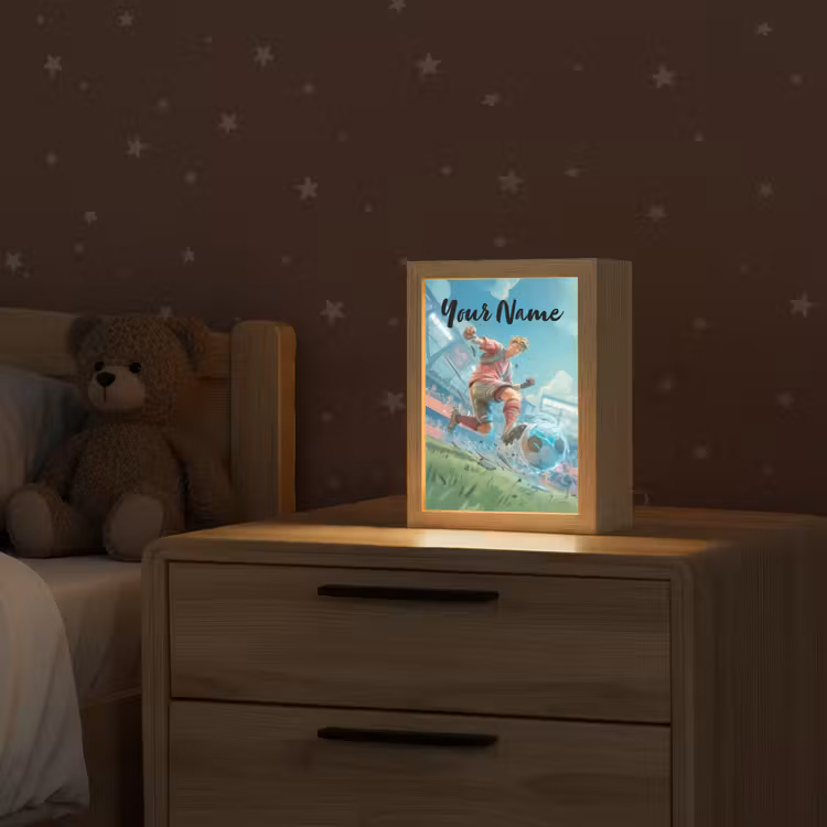 Voetbal - Jongen - Stadion - Elektrisch Light Box met kabel (Kinderlampje) klein -sfeer1_kind