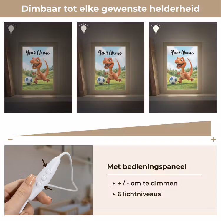 Voetbal - Dino - Sport Light Box met kabel (Kinderlampje) klein -USP_dimbaarNL