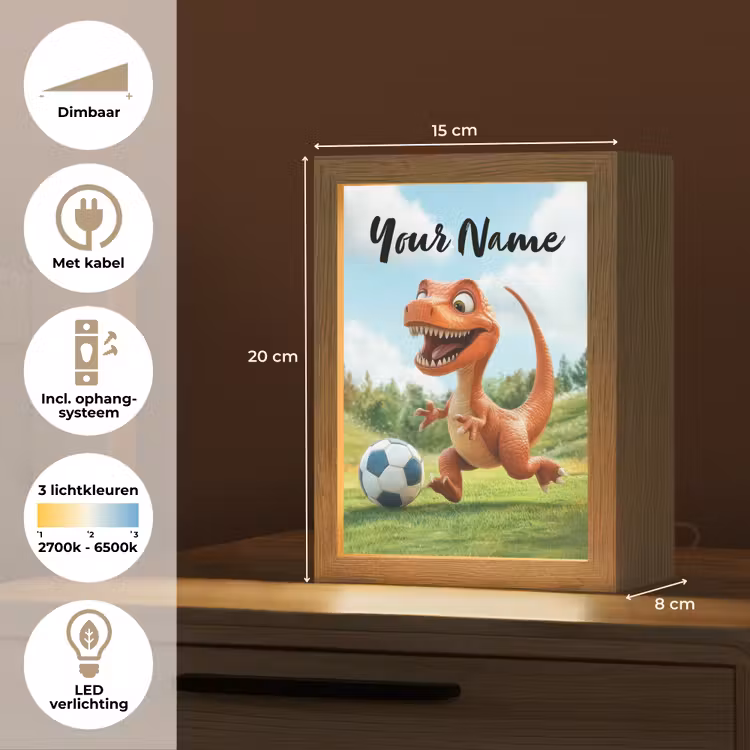 Voetbal - Dino - Sport Light Box met kabel (Kinderlampje) klein -USP_NL