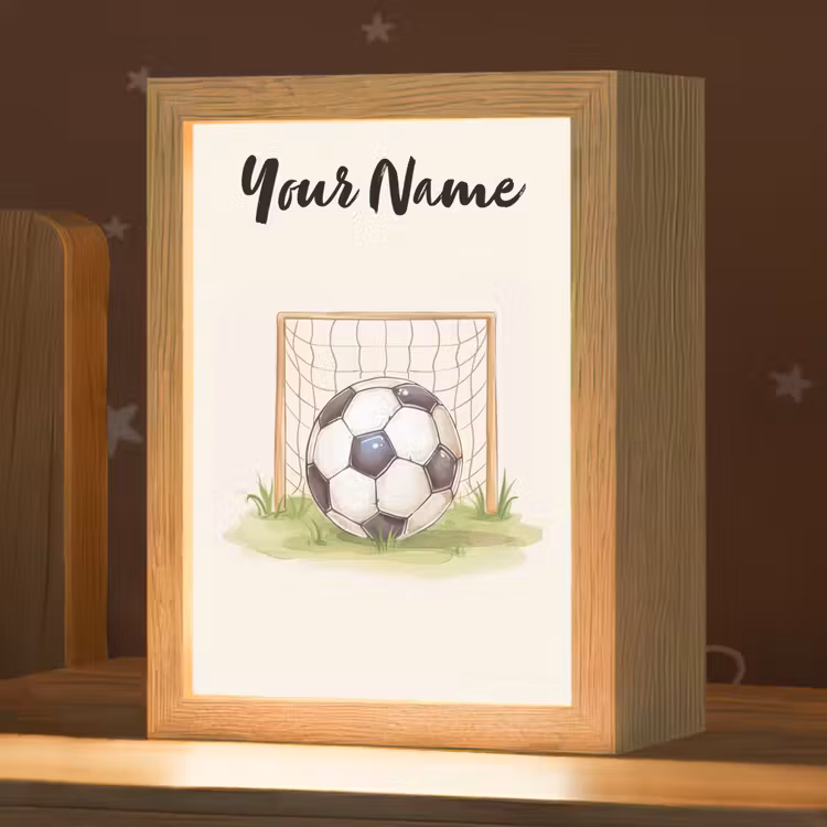 Voetbal - Goal - Gras - Beige Light Box met kabel (Kinderlampje) klein -zzz_3d_website