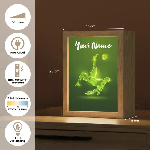 Voetbal - Groen - Omhaal Light Box met kabel (Kinderlampje) klein -USP_NL