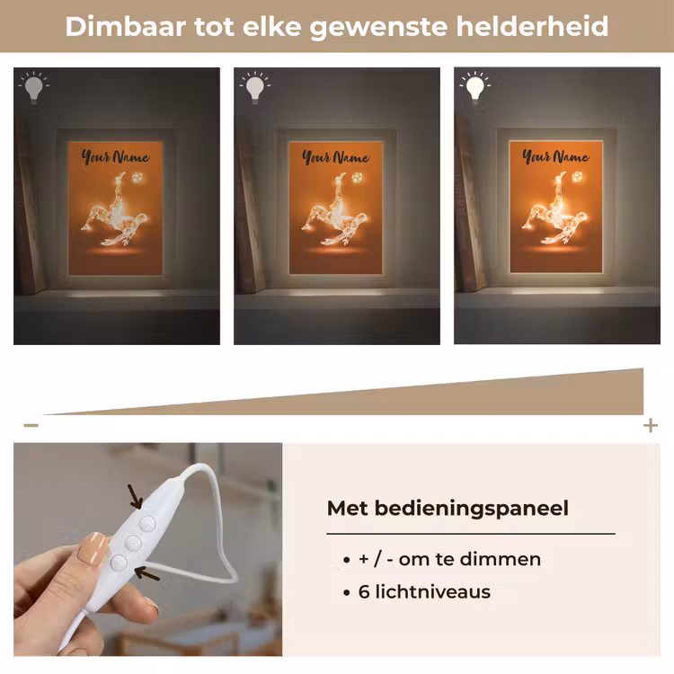 Voetballer - Oranje - Voetbal - Omhaal Light Box met kabel (Kinderlampje) klein -USP_dimbaarNL