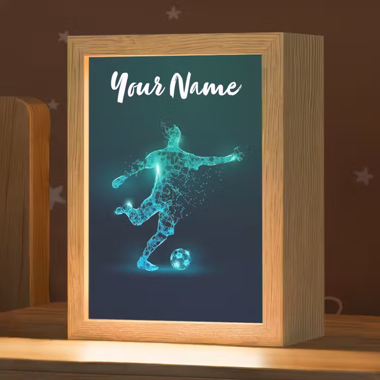 Voetballer - Trap - Blauw - Digitaal Light Box met kabel (Kinderlampje) klein -zzz_3d_website