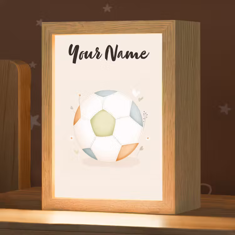 Voetbal - Rond - Pastel Light Box met kabel (Kinderlampje) klein -zzz_3d_website