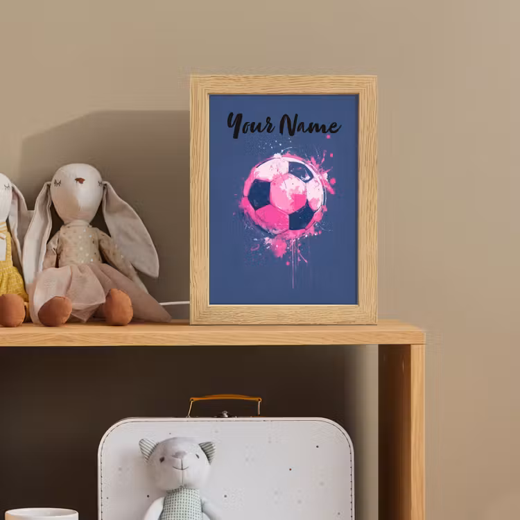 Voetbalvibes - Verf - Roze - Blauw Light Box met kabel (Kinderlampje) klein -sfeer2_kind