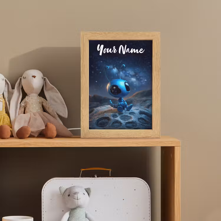 Ruimtewezen - Blauw - Galaxy Light Box met kabel (Kinderlampje) klein -sfeer2_kind