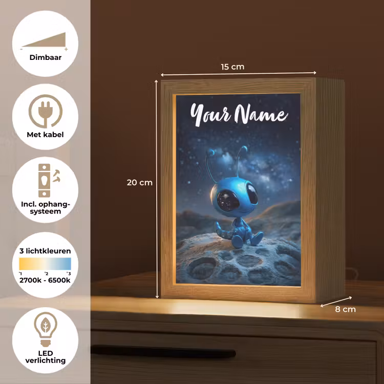 Ruimtewezen - Blauw - Galaxy Light Box met kabel (Kinderlampje) klein -USP_NL