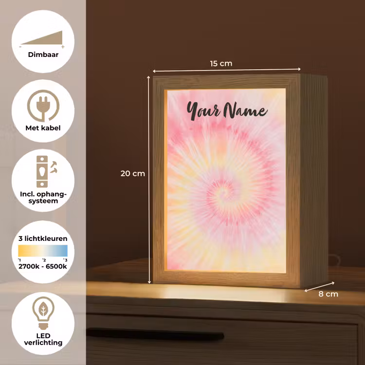 Spiraal - Pastel - Roze Light Box met kabel (Kinderlampje) klein -USP_NL