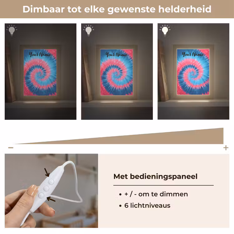 Spiraal - Roze - Blauw Light Box met kabel (Kinderlampje) klein -USP_dimbaarNL