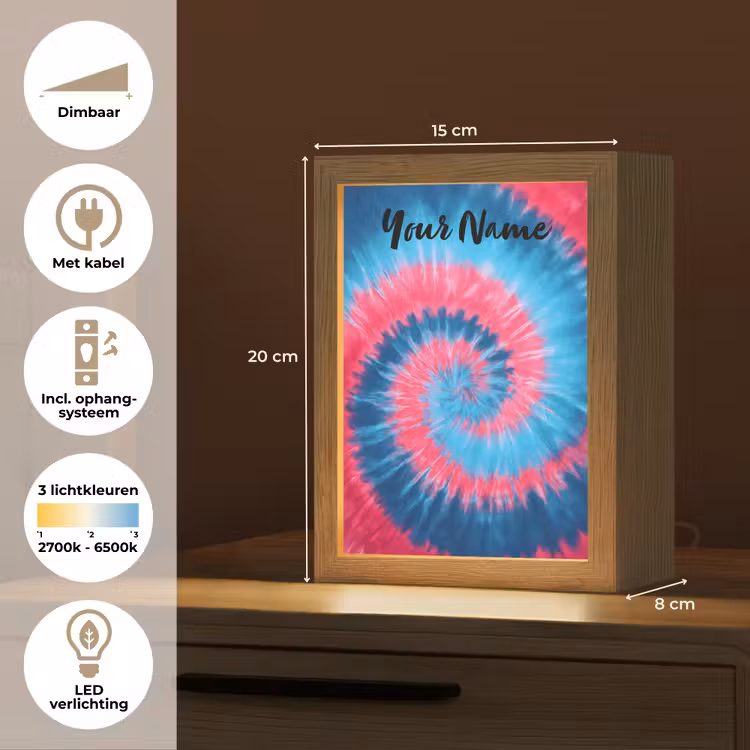 Spiraal - Roze - Blauw Light Box met kabel (Kinderlampje) klein -USP_NL