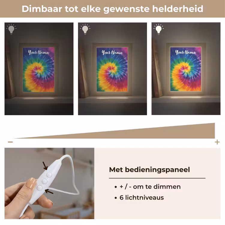 Spiraal - Regenboog - Kleurrijk Light Box met kabel (Kinderlampje) klein -USP_dimbaarNL