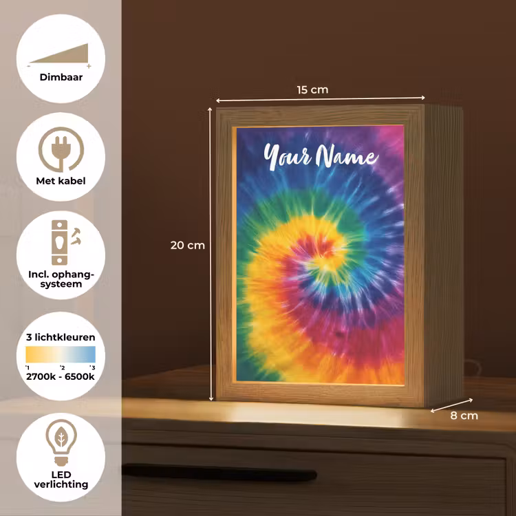 Spiraal - Regenboog - Kleurrijk Light Box met kabel (Kinderlampje) klein -USP_NL