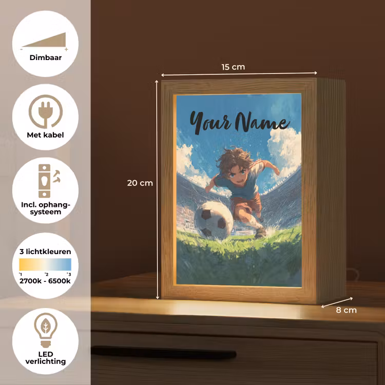 Stadion - Voetbal - Jongen Light Box met kabel (Kinderlampje) klein -USP_NL