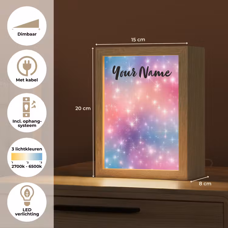 Sterren - Abstract - Kleuren Light Box met kabel (Kinderlampje) klein -USP_NL