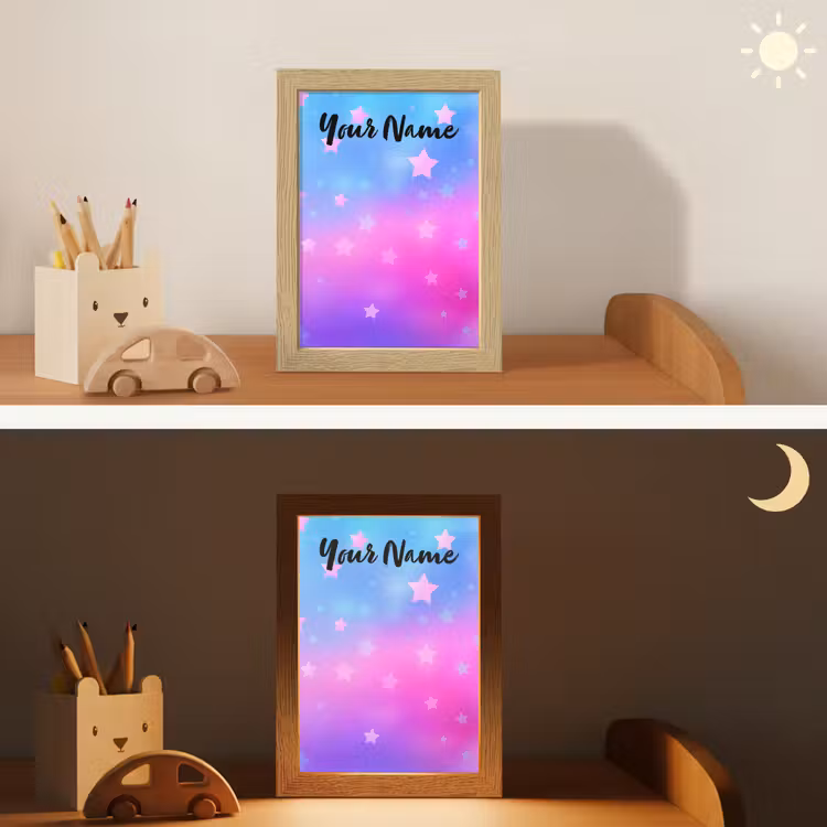 Sterren - Roze - Blauw Light Box met kabel (Kinderlampje) klein -sfeer3_kind
