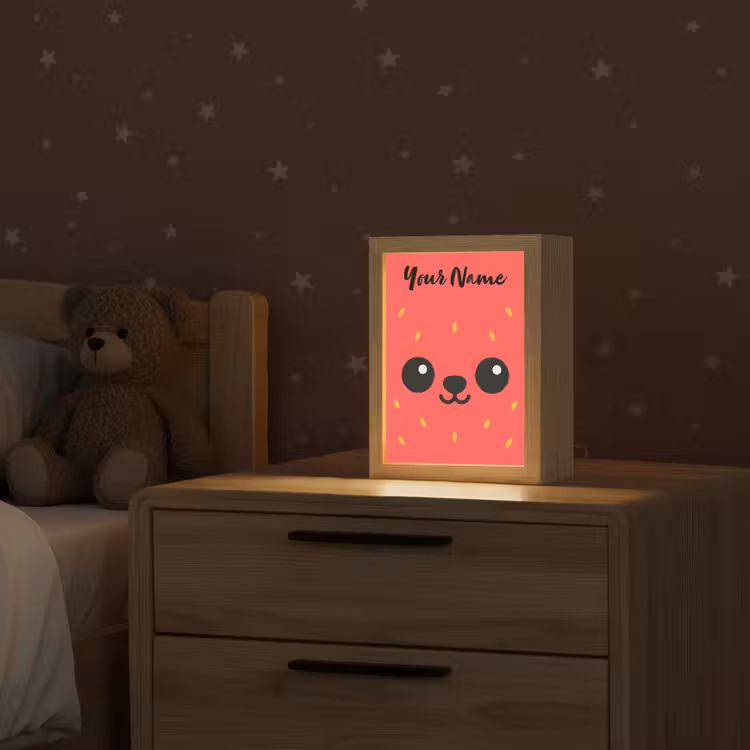 Aardbei - Gezichtje - Rood Light Box met kabel (Kinderlampje) klein -sfeer1_kind