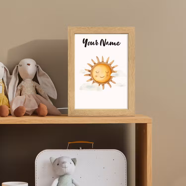 Zon - Wolken - Pastel kleuren Light Box met kabel (Kinderlampje) klein -sfeer2_kind
