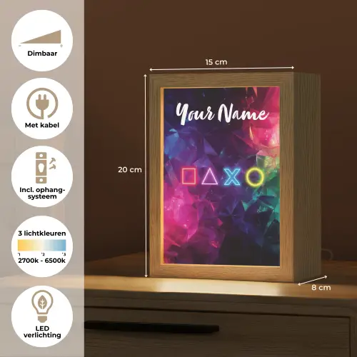 Symbolen - Game - Kleurrijk Light Box met kabel (Kinderlampje) klein -USP_NL