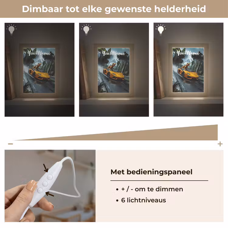 T-Rex - Auto - Regenwoud Light Box met kabel (Kinderlampje) klein -USP_dimbaarNL