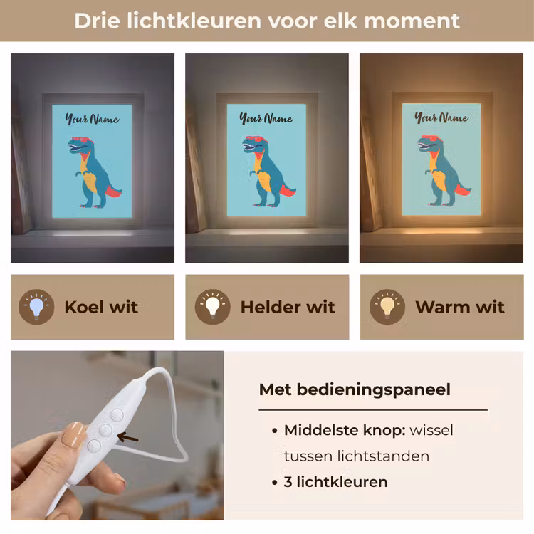 T-Rex - Zonnebril - Blauw - Glimlach Light Box met kabel (Kinderlampje) klein -USP_lichtkleurNL
