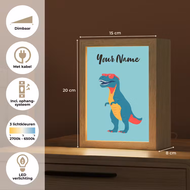 T-Rex - Zonnebril - Blauw - Glimlach Light Box met kabel (Kinderlampje) klein -USP_NL
