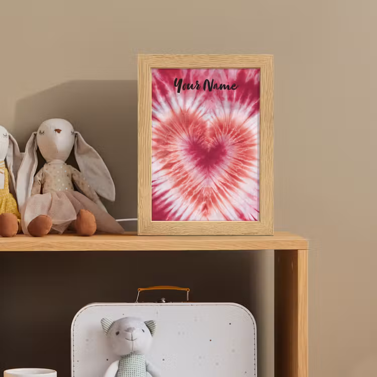 Tie Dye - Hartvorm - Roze Light Box met kabel (Kinderlampje) klein -sfeer2_kind