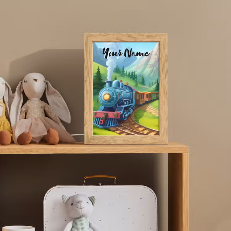 Trein - Bloemen - Kinderen - Natuur Light Box met kabel (Kinderlampje) klein -sfeer2_kind