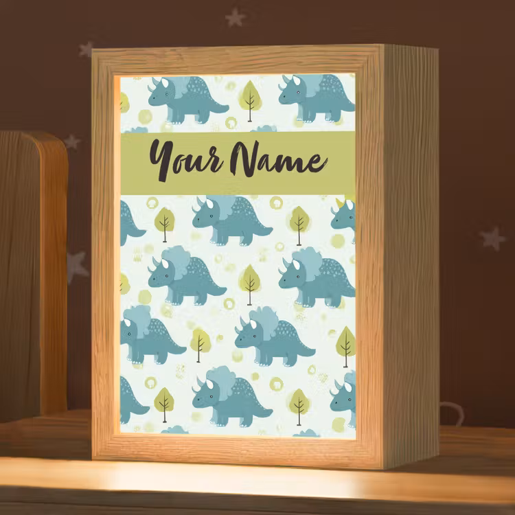 Triceratop - Dino - Stippen - Boompjes Light Box met kabel (Kinderlampje) klein -zzz_3d_website