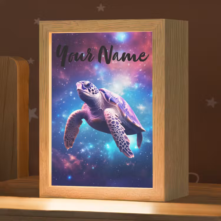 Schildpad - Dier - Galaxy - Ruimte Light Box met kabel (Kinderlampje) klein -zzz_3d_website