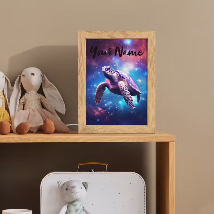 Schildpad - Dier - Galaxy - Ruimte Light Box met kabel (Kinderlampje) klein -sfeer2_kind