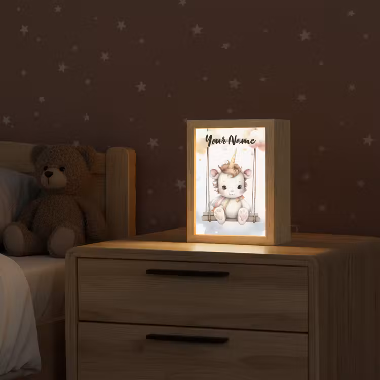 Eenhoorn - Dier - Kinderen - Unicorn Light Box met kabel (Kinderlampje) klein -sfeer1_kind