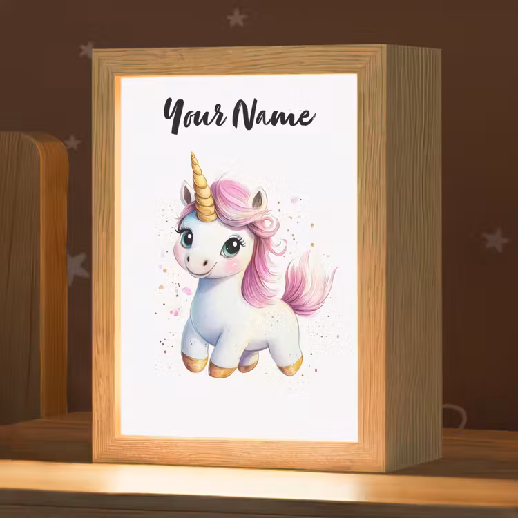 Eenhoorn - Roze - Magie Light Box met kabel (Kinderlampje) klein -zzz_3d_website