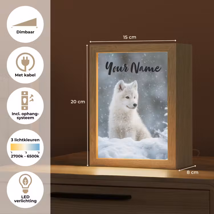 Wolf - Pup - Sneeuw Light Box met kabel (Kinderlampje) klein -USP_NL