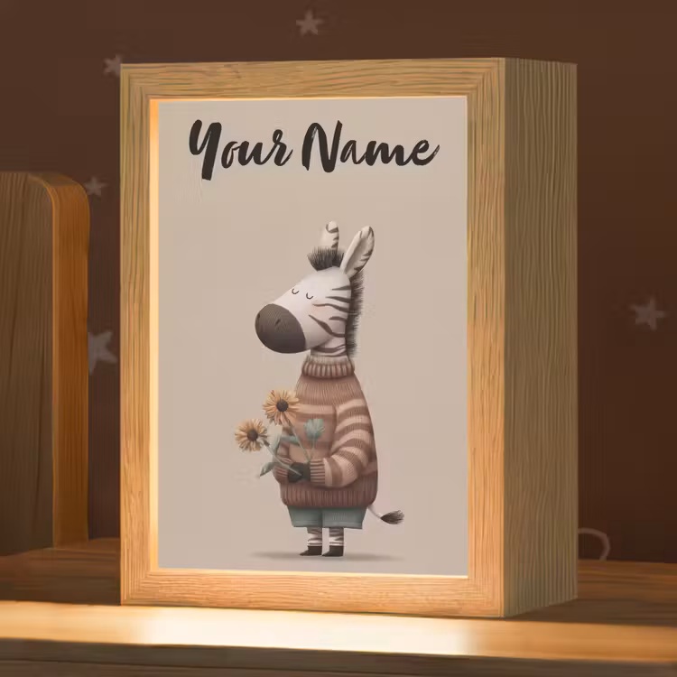 Zebra - Zonnebloemen - Warm Light Box met kabel (Kinderlampje) klein -zzz_3d_website