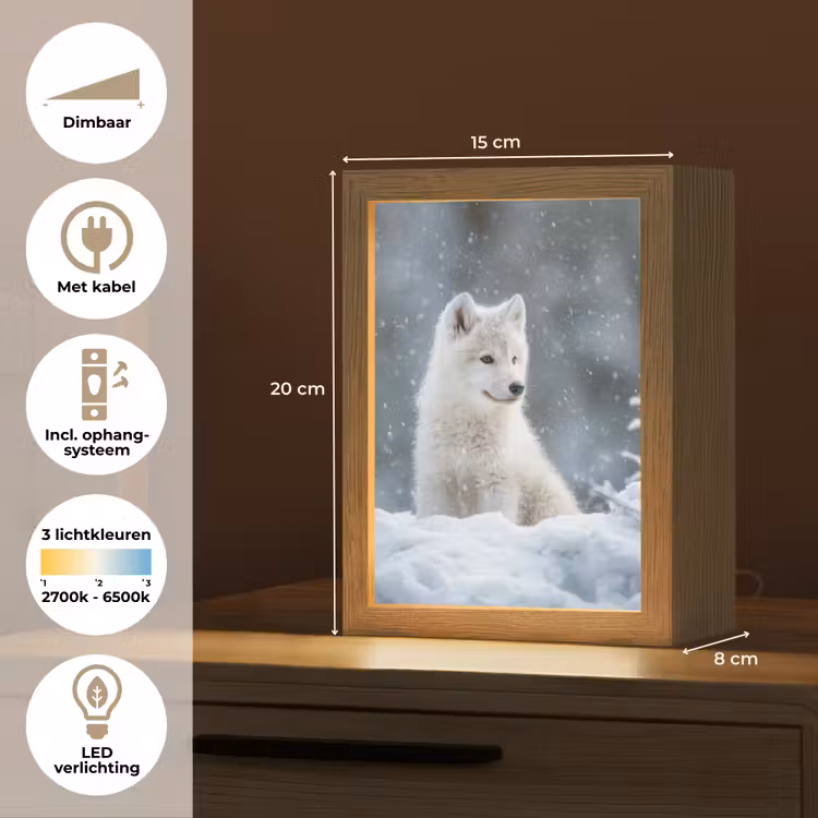 Wolf - Pup - Sneeuw Light Box met kabel klein -USP_NL