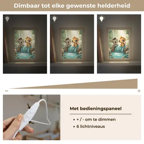 Zebra - Aap - Cartoon - Waterval Light Box met kabel klein -USP_dimbaarNL