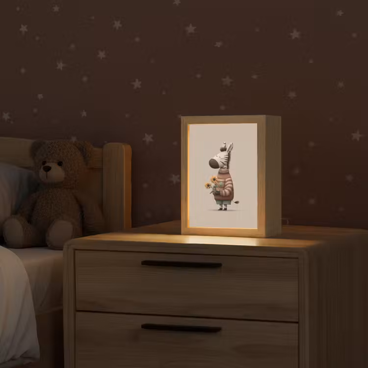 Zebra - Zonnebloemen - Warm Light Box met kabel klein -sfeer1_kind