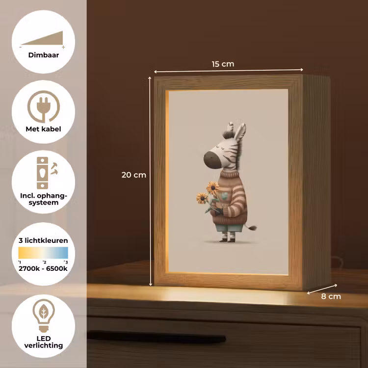 Zebra - Zonnebloemen - Warm Light Box met kabel klein -USP_NL