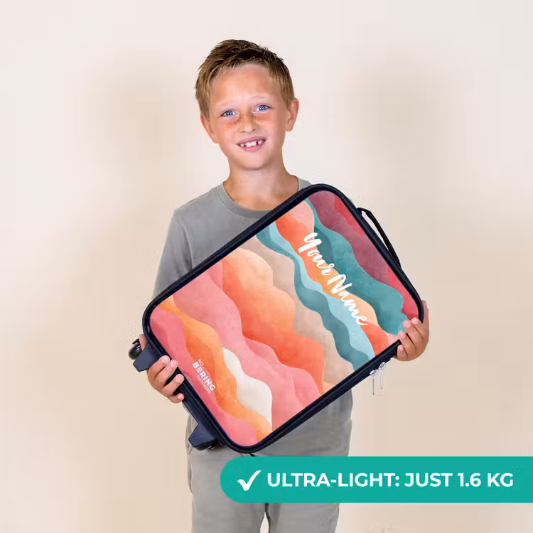 Abstracte golven Kinderkoffer - Zwart klein -sfeer4_UK