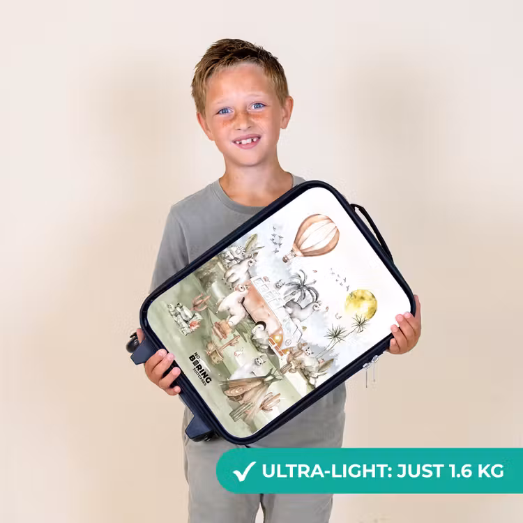 Alpaca avontuur Kinderkoffer - Zwart klein -sfeer4_UK