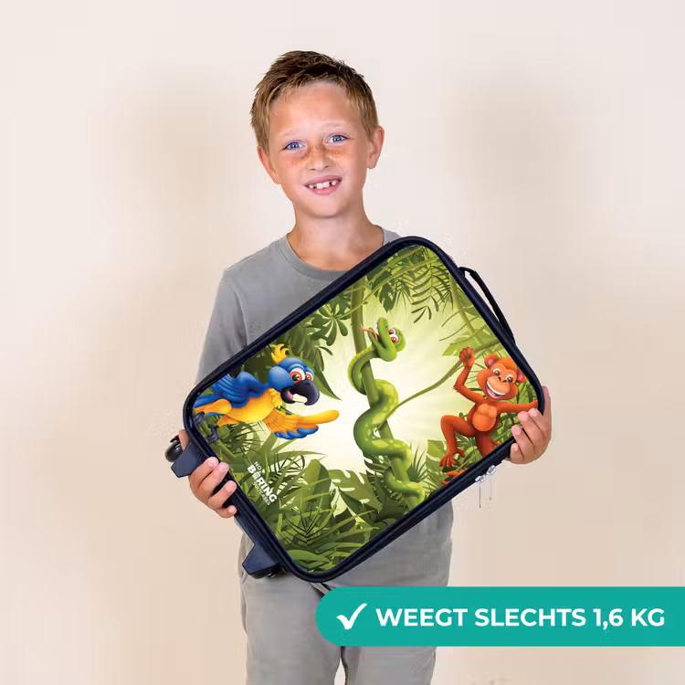 Dieren in de jungle Kinderkoffer - Zwart klein -sfeer4_NL