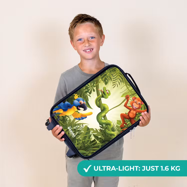 Dieren in de jungle Kinderkoffer - Zwart klein -sfeer4_UK