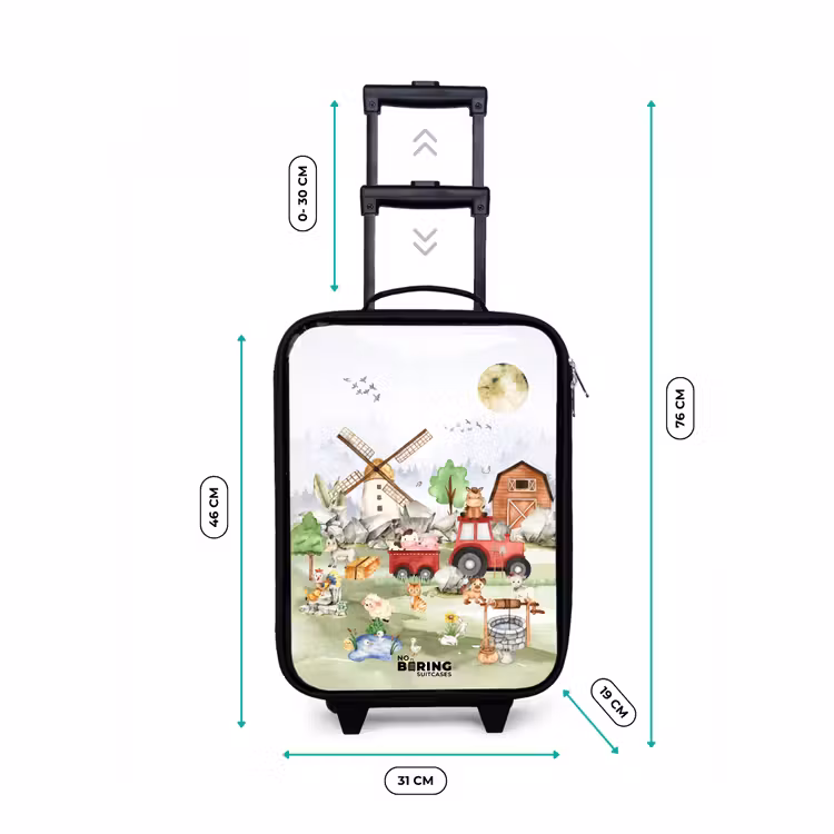dieren op een boederij Kinderkoffer - Zwart klein -productfoto_formaten