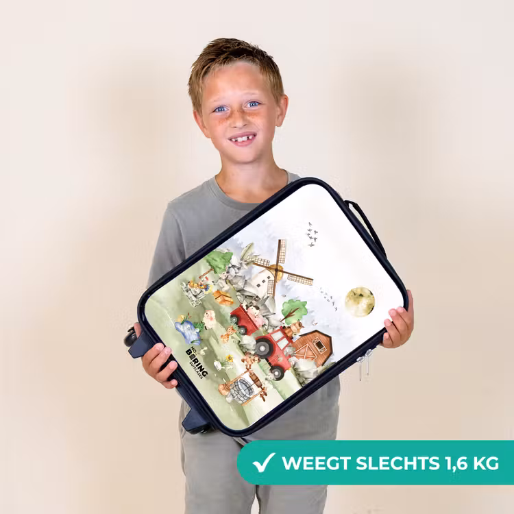 dieren op een boederij Kinderkoffer - Zwart klein -sfeer4_NL