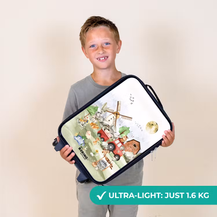 dieren op een boederij Kinderkoffer - Zwart klein -sfeer4_UK